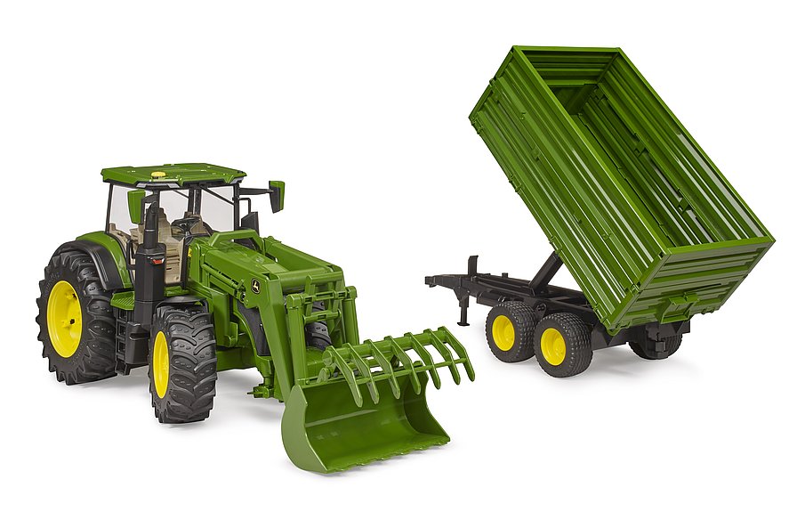 Bruder 03155 John Deere 7R 350 Tractor with Front End Loader and Tipping Trailer